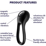 Satisfyer prsten Majestic Duo, crni Cijene
