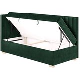 Ghado Tamno zeleni kutni dječji krevet s prostorom za odlaganje s madracem 90x200 cm Snugi - | shoptok.hr
