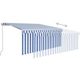 vidaXL tenda na ručno uvlačenje s roletom 3 x 2,5 m plavo-bijela | shoptok.hr