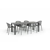 Bonami Selection Vrtna jedilna garnitura za 6 oseb s sivimi stoli Joanna in mizo Viking, 90 x 205 cm Cene