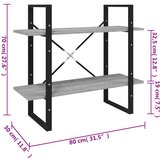 Ormarić za knjige s 2 razine boja hrasta 80 x 30 x 70 cm drveni | Eponuda.ba