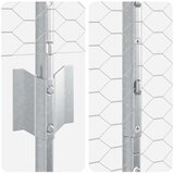  Stebri ograje 22 kosov U-kanal 150 cm Cinkano jeklo, Šesterokotna ograja 1,5x50 m Cinkano jeklo | Shoptok.si