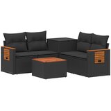  Set sofe 6 kom. Crna Poli Rattan i čelik | shoptok.hr