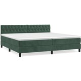 The Living Store Box spring postelja z vzmetnico temno zelena 200x200 cm žamet - Box Spring Postelja, (21488776) | Shoptok.si