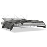 Metalni okvir za krevet s uzglavljem bijeli 193x203 cm | shoptok.hr