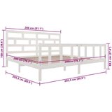  Posteljni okvir bel iz borovine 200x200 cm, (20644935) | Shoptok.si