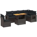  7-dijelni set vrtnih sofa od poliratana s jastucima crni | shoptok.hr