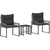  Set vanjskog namještaja 7 pcs Siva i tamno siva poliratan | shoptok.hr