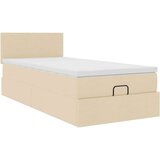 vidaXL Otomanski posteljni okvir z vzmetnico krem 80x200 cm blago, (21611413) | Shoptok.si