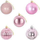  Set božićnih kuglica 50 kom. Ružičasta 8 cm Polistiren | shoptok.hr