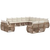 vidaXL Vrtna sedežna garnitura 13 pcs Bež in smetanasto bela, (5000271693) | Shoptok.si