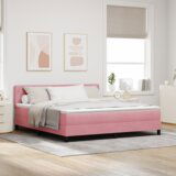 Box Spring Krevet s Madracem &amp LED Ružičasta 180x200 cm Baršun | shoptok.hr