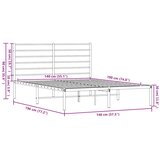  Metalni okvir za krevet s uzglavljem crni 140x190 cm | shoptok.hr