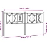 vidaXL Kovinsko vzglavje belo 180 cm | Shoptok.si