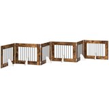  Vrata za pse s postoljem 6 pcs Dimljeni hrast 80 x 60 cm | Eponuda.com