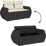 vidaXL 6-dijelni set vrtnih sofa s jastucima crni od poliratana | shoptok.hr