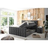MID.YOU POSTELJA BOXSPRING 180 cm x 200 cm , tekstil, leseni material antracit | Shoptok.si