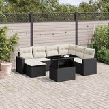 Maison Chic Seti vrtnega pohištva - Vrtna garnitura - Vrtni pohištvo set 8-delna z blazinami črn poli ratan, (21800518) | Shoptok.si