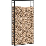  Stalak za drva za ogrjev mat crni 110x28x214 cm čelični | shoptok.hr