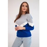 Kesi Sweater with geometric patterns gray+purple-blue | shoptok.hr