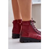 Boto PE2 Light Warm Women's Ankle Boots On Platform And Wedge Burgundy Savindria | shoptok.hr