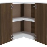 Viseći Viseča kotna omarica rjavi hrast 57x57x60 cm konstruiran les, (20716530) | Shoptok.si
