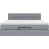 vidaXL Otomanska postelja z vzmetnico siv 160x200 cm blago | Shoptok.si
