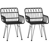  3-dijelni vrtni blagovaonski set od poliratana crni Crna 80 x 80 x 74 cm | shoptok.hr