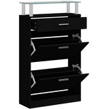 Ormarić za cipele crni 63 x 24 x 104 cm od konstruiranog drva | Eponuda.com