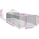  Vanjska kućica za pse sa stazom 7x2x1,5 m pocinčani čelik | shoptok.hr