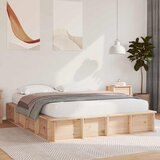  Krevetna konstrukcija Smeđa 150 x 200 cm Čvrsto borovo drvo | shoptok.hr