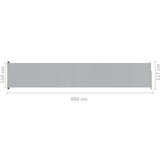 vidaXL Uvlačiva bočna tenda za terasu 117 x 600 cm siva | shoptok.hr