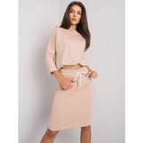 Fashion Hunters Beige two-piece cotton set | shoptok.hr
