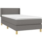 Box spring postelja z vzmetnico temno siva 100x200 cm blago, (20725845) | Shoptok.si