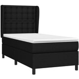  Box spring postelja z vzmetnico črna 90x200 cm blago, (20791913) | Shoptok.si