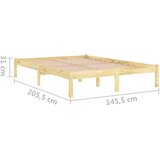  Okvir za krevet od masivne borovine 140 x 200 cm | shoptok.hr