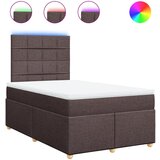 vidaXL Box spring postelja z vzmetnico temno rjav 120x200 cm blago, (21308996) Cene
