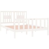  Okvir za krevet od masivnog drva bijeli 135x190 cm 4FT6 bračni | shoptok.hr