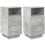 vidaXL Nočne omarice z 2 predaloma 2 kosa betonsko siv 36x36x68 cm, (21779867) | Shoptok.si