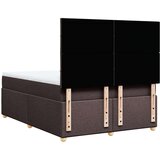  Boxspring - Krevet s oprugama i madracem tamnosmeđi 160x200 cm tkanina - Tamno smeđa 160 x 200 cm Blok s kvadratima | shoptok.hr