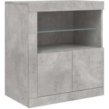 vidaXL Komoda s LED svjetlima siva boja betona 202x37x67 cm Cijene