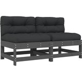 Maison Chic Sredinski kavč - Sofa - Kanape z blazinami 2 kosa siva trdna borovina, (21727260) Cene