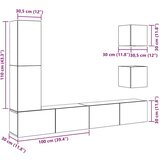vidaXL 5-dijelni zidni TV ormarić Artisan hrast izrađen od drva | shoptok.hr