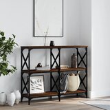 vidaXL Konzolna mizica rjav hrast 100x28x80,5 cm inženirski les Cene
