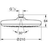 Grohe nadglavna prha TEMPESTA 210 (26408000) Cene