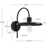 Kave Home Črna stenska svetilka ø 27 cm Nuvira – | Shoptok.si