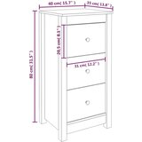  Komode 2 kom bijela 40x35x80 cm od masivne borovine | shoptok.hr