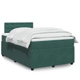 vidaXL Box spring postelja z vzmetnico temno zelena 120x200 cm žamet | Shoptok.si