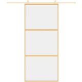 vidaXL Klizna vrata zlatna 90 x 205 cm prozirno staklo ESG i aluminij | shoptok.hr