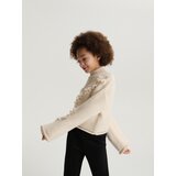 Reserved - Džemper s resama - krem | shoptok.hr